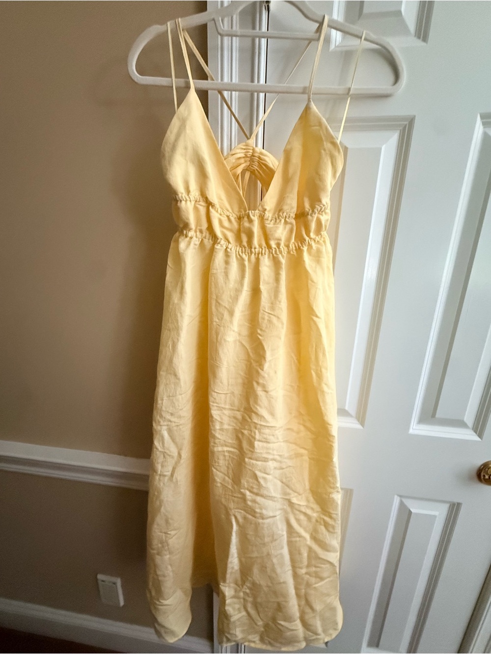 Aritzia Butter Yellow Spaghetti-Strap Sun Dress